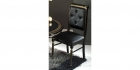 Görögmintás szék műbőrrel és kristályokkal  - fekete-arany